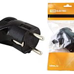 Вилка с/з угловая черная 16А Народная TDM (50/300)