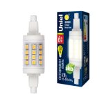 Лампа LED прожекторная линейная 6Вт 78мм 3000K LED-J78-6W/WW/R7s/CL PLZ06WH Uniel