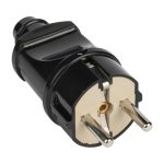 Вилка прямая с/з черн. 16А 250В EKF PROxima (1/25)