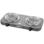 Плитка электрическая SAKURA ПЭ-03 2-х конфорочная, 1000Вт, 140мм/140мм, спираль, графит