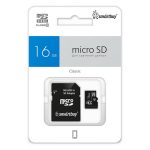 Карта памяти 16GB micro SDHC Сlass 10 (с адаптером SD) Smartbuy