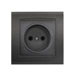 Розетка 1 б/з Бриллиант графит с/у UNIVersal