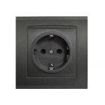 Розетка 1 с/з Бриллиант графит с/у UNIVersal