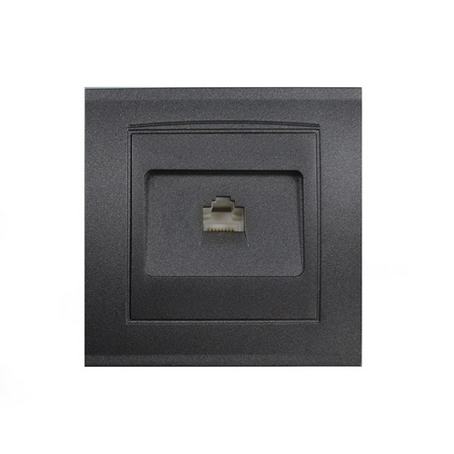 Розетка КОМП RJ45 Бриллиант графит с/у UNIVersal