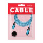 Кабель для зарядки и передачи данных СУПЕРТОЛСТЫЙ TIPE-C-Lightning BOLD 3A TPE 1м синий Smartbuy