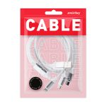 Дата-кабель Smartbuy USB 3 в1 Micro USB + IPhone Lightning + Type-C 1,2м 3A резиновый толстый белый