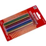 Клеевые стержни универсальные 7*100мм цветные с блестками 12шт блистер