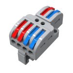 Строительно-монтажная клемма СМК 2*2D проходн разветвит 2 полюса на DIN-рейку серая (уп/25шт) REXANT