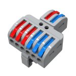 Строительно-монтажная клемма СМК 2*3D проходн разветвит 2 полюса на DIN-рейку серая (уп/25шт) REXANT