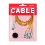 Кабель для зарядки 3 в1 TYPE-C/Lightning/microUSB супертолстый BOLD 3A 1м оранжевый Smartbuy