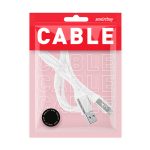 Дата-кабель Smartbuy USB - micro USB в резиновой оплетке Gear с мет наконечником 2A 1м белый