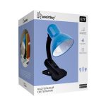 Светильник настольный Smartbuy E27 голубой на прищепке
