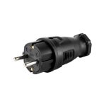 Вилка прямая каучук 2P+PE 230V 16A IP44 DYNEL DY-01-01-001 (1/30/360)