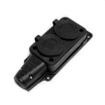 Колодка 2 с/з с крышками каучук 2P+PE 230V 16A IP54 DYNEL DY-01-01-007 (1/8/96)