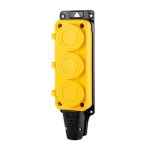 Колодка 3 с/з с крышками каучук 2P+PE 230V 16A IP54 желтая DYNEL DY-01-01-012