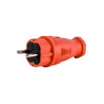 Вилка прямая каучук 2P+PE 230V 16A IP44 оранжевая DYNEL DY-01-01-013