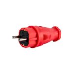 Вилка прямая каучук 2P+PE 230V 16A IP44 красная DYNEL DY-01-01-016