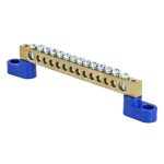 Шина N ноль 6*9мм 14/2 14групп/на двух угловых изоляторах DYNEL DY-02-02-128