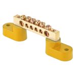 Шина PE земля 6*9мм 6/2 6групп/на 2-х угловых изоляторах DYNEL DY-02-02-224