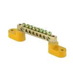 Шина PE земля 8*12мм 8/2 8групп/на 2-х угловых изоляторах DYNEL DY-02-02-236