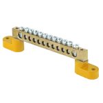 Шина PE земля 8*12мм 12/2 12групп/на 2-х угловых изоляторах DYNEL DY-02-02-238