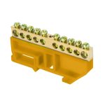 Шина PE земля 8*12мм 10/1 10групп/на DIN-изоляторе DYNEL DY-02-02-259