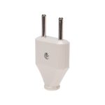 Вилка прямая б/з 6А плоская белая REXANT