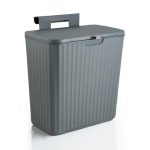 Мусорное ведро подвесное RUNIS с крышкой, 8 л, цв. графит