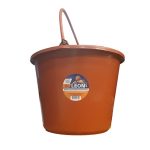 Ведро строительное 16л круглое, резинопластик, ударопрочное красное LEON