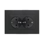 Розетка 2 с/з с крышкой АФИНА графит с/у UNIVersal
