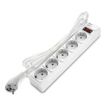 Сетевой фильтр 5 гн. 1,8м + USB type-A + type-A с выкл., ПВС 3*1, 10А/2,2кВт, белый DOMTOK