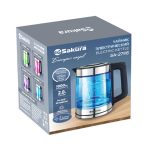 Чайник эл. SAKURA SA-2746V 2л 1500-1800Вт стекло, двухслойный, подсветка