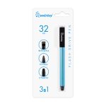 Флеш-драйв 32GB USB 2.0 ручка/флэшка/стилус, синяя, пакет Smartbuy
