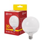 Лампа LED декоративный шар 30Вт Е-27 3000К 220V 3000Лм 125мм GL-125-VC IN HOME
