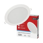 Светильник даунлайт панель LED 50Вт 6500К 4000Лм 295мм RLP-VC белая круг IP40 5065WH IN HOME (1/30)