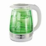 Чайник эл. SAKURA SA-2744GR 1,8л, 1500/1800Вт, двойная стенка, пластик/стекло