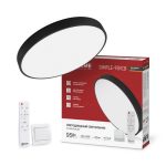 Светильник светодиодный с пультом 95Вт 3000-6500К 7600Лм SCANDY SIMPLE-95RCB 400*50 чёрный IN HOME
