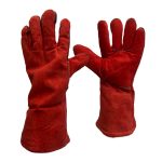 Перчатки-краги сварщика спилковые красная замша утепленные зимние (1/10/120)