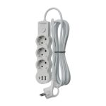 Удлинитель 3 с/з  3м ПВС 10А USB IP20 2800Вт белый КОСМОС