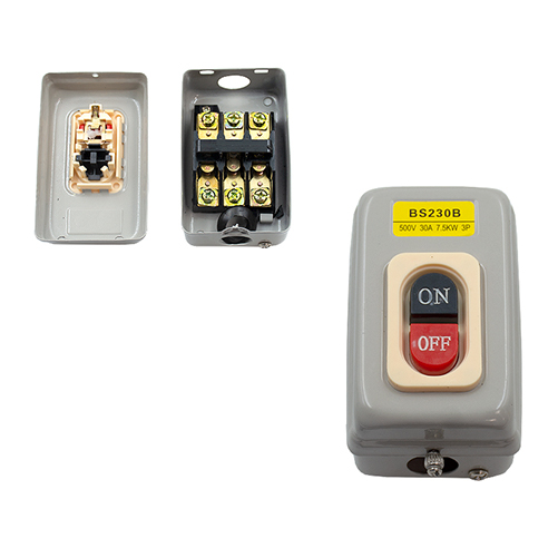 Пускатель кнопочный Пуск Стоп BS230B 500V 30A 7.5kW 3P металлический корпус 10-100 Пускатель кнопочный Пуск Стоп BS230B 500V 30A 7.5kW 3P металлический корпус 10-100
