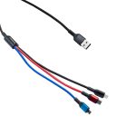 Кабель для зарядки 3в1 в оплетке USB-Micro/LightningTypeC 1.2м deepsi МРМ 50-500