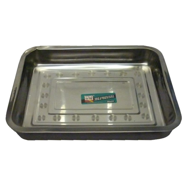 Противень 39*29*4см нержавейка (1/100)