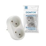 Тройник 2 б/з DОМТОК плоский 250В 2200Вт белый