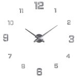 Часы настенные модульные 3D, d=60-120см, арабские цифры, цвет серебристый глянец (10)