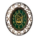 Часы настенные МУСУЛЬМАНСКИЕ овал 31*26 см, корпус черный с бронзой (1/10)