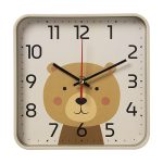 Часы настенные МЕДВЕЖОНОК квадрат 19*19см, корпус хаки