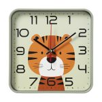 Часы настенные ТИГРЕНОК квадрат 19*19см, корпус оливковый