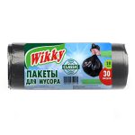 Мешки для мусора 30л 20шт/рулон арт 743 Wikky Классик черные (1/200)