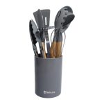 Набор кухонных принадлежностей SAKURA SA-KW100G 10 пр, силикон, нержавеющая сталь, дерево, серый