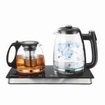 Чайник эл. SAKURA SA-2945BK набор 2в1: чайник стекло 1,8л + заварник 1,2л 1500/1800Вт-общая, стекло